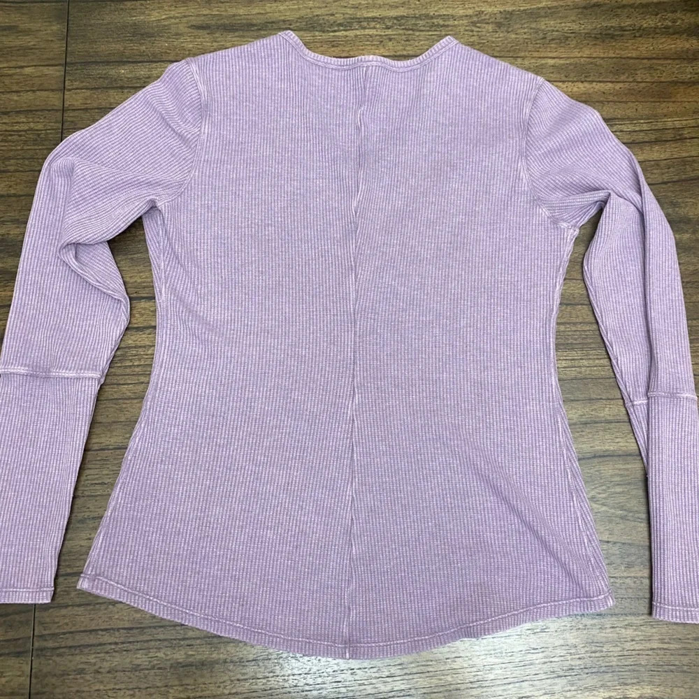 ZYIA Active Don't Wake Me Lilac Thermal Henley Long Sleeve Knit Top Women's XXL - Picture 6 of 6
